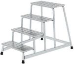 Munk Arbeitspodest, Aluminium, verschwei&szlig;te Rohrkonstruktion, Warzenblechstufen,