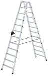 Munk Aluminium-Stufen-Stehleiter, 2 x 12 Stufen, 80 mm geriffelt, nivello&reg;