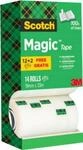 Klebeband Scotch&reg; Magic&trade; 8R14TPR, beschreibbar, unsichtbar, mattwei&szlig;, 14 Rollen