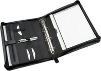 Alassio Ringbuchmappe Rimini, DIN A4, FINEtouch-Lederimitat, mit CD-Tasche, schwarz