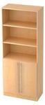 Kombischrank JENA, 5 OH, B 800 x T 420 x H 2004 mm, 2 OH Holzt&uuml;ren, Ahorn-Dekor