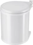 Abfallsammler Hailo Compact-Box M, 15 l, rund, Dreh-Kipp-Deckel, Stahlblech, wei&szlig;