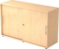 Schiebet&uuml;renschrank, 2 OH, B 1200 x T 400 x H 748 mm, Ahorn-Dekor