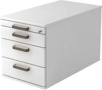 Rollcontainer TOPAS LINE, 3 Sch&uuml;be, 1 Utensilienauszug, abschlie&szlig;bar, wei&szlig;/wei&szlig;,