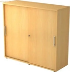 Schiebet&uuml;renschrank, 3 OH, B 1200 x T 400 x H 1100 mm, Buche-Dekor