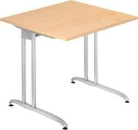 Schreibtisch TARA, C-Fu&szlig;, Rechteck, B 800 x T 800 x H 720 mm, Ahorn-Dekor