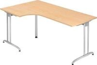 Winkelschreibtisch 90&deg; TARA, C-Fu&szlig;, Rechteck, B 2000 mm, Ahorn-Dekor