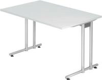 Schreibtisch JENA, C-Fu&szlig;, Rechteck, B 1200 x T 800 x H 720 mm, Gestell alusilber,