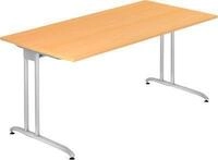 Schreibtisch TARA, C-Fu&szlig;, Rechteck, B 1600 x T 800 x H 720 mm, Buche-Dekor