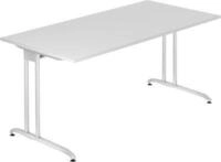 Schreibtisch TARA, C-Fu&szlig;, Rechteck, B 1600 x T 800 x H 720 mm, lichtgrau