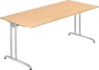 Schreibtisch TARA, C-Fu&szlig;, Rechteck, B 1800 x T 800 x H 720 mm, Ahorn-Dekor