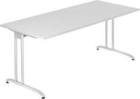 Schreibtisch TARA, C-Fu&szlig;, Rechteck, B 1800 x T 800 x H 720 mm, lichtgrau