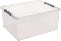 Aufbewahrungsbox Sunware Q-LINE, Verschlussclips, transparent, stapelbar, 120 l, L