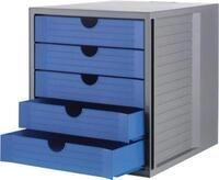 Schubladenbox SYSTEMBOX KARMA, 5 geschlossene Schubladen, DIN A4, leichtlaufend, B