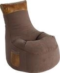 Sitzsack JAMIE Swing, Canvasoptik/Lederimitat, B 650 x T 900 x H 950 mm, braun