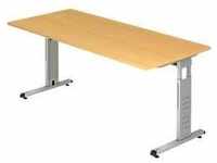 SchreibtischULM,C-Fuß,Rechteck,B1800xT800xH650-850mm,Buche-Dekor