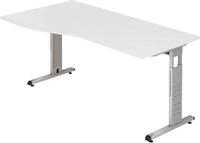 Schreibtisch Freiform ULM, li. od. rechts, B 1800 x T 800/1000 x H 650-850 mm,