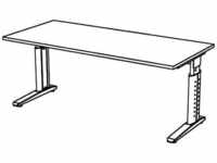 SchreibtischTARVIS,C-Fuß,Quadrat,B1800mm,Gestellweiß,höhenverstellbar,weiß
