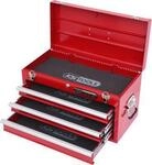 Werkzeugtruhe mit 3 Schubladen-rot, L508xH255xB303mm