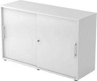 Schiebet&uuml;renschrank, 2 OH, B 1200 x T 400 x H 748 mm, lichtgrau