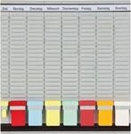 FRANKEN T-Kartentafel 7-Tage Wochenplaner, 47,4 x 49 cm, 7 Tr&auml;ger + 1 Index, 20