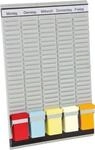 FRANKEN T-Kartentafel 5-Tage Wochenplaner, 31,5 x 49 cm, 5 Tr&auml;ger, 20 Schlitze,