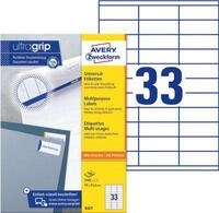 AVERY Zweckform Universal-Etiketten 3421, ultragrip, 70 x 25,4 mm, 3300 St&uuml;ck