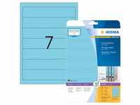 Herma Ordneretiketten A4, 192 mm lang, permanent haftend/bedruckbar, 140 Stück, blau
