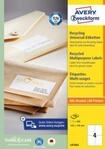 Etiketten AVERY&reg; Zweckform, f&uuml;r Druckertyp Inkjet/Laser, rechteckig, nachhaltig, A4