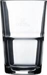 Stapelbares Glas-Set, 6er Set, geh&auml;rtetes Glas, zeitloses Design &ndash; platzsparend,