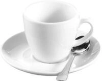 Espressotassen-Set BISTRO, 6 Tassen & Untertassen, jeweils 0,1 l, H 58 mm, Porzellan,