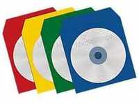 CD-/DVD-Papierhüllen, wiederverschließbar, Sichtfenster, farbig sortiert, 100