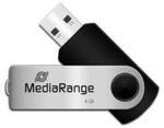 USB Stick MediaRange Serie MR, 4 GB, USB 2.0, Drehkappengeh&auml;use, B 11 x T 11 x H 56