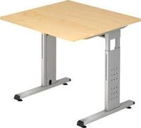 Schreibtisch ULM, C-Fu&szlig;, Rechteck, B 800 x T 800 x H 650-850 mm, Ahorn-Dekor