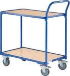 Tischwagen Fetra 2740, 2 Etagen, L 850 x B 500 mm, bis 300 kg, 2 Schiebeb&uuml;gel, Lenk-