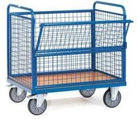 fetra Drahtkastenwagen, Stahl, blau, ohne Deckel, L 1000 x B 700 x H 700 mm, bis 600