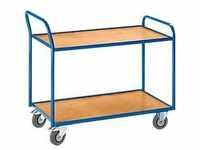 Rollcart Transportsysteme Tischwagen, gekröpfter Schiebebügel, 2 Etagen