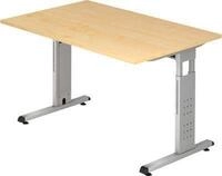 Schreibtisch ULM, C-Fu&szlig;, Rechteck, B 1200 x T 800 x H 650-850 mm, Ahorn-Dekor