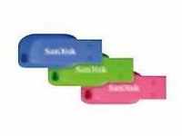 SanDisk Cruzer Blade - USB-Flash-Laufwerk - 16 GB - USB 2.0 - Blau, grün, pink