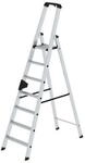 Munk Stufen-Stehleiter, Aluminium, einseitig begehbar, geriffelte Stufen, bis 150 kg,