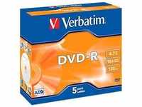 Verbatim DVD-R, bis 16fach, 4,7 GB/120 min, 5er Jewelcase