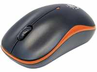 Manhattan Success Wireless Mouse, Black/Orange, 1000dpi, 2.4Ghz (up to 10m), USB,