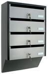Rottner Briefkastenanlage Depot 4, f&uuml;r 4 Parteien, C4‑Einwurf 330&times;20 mm,