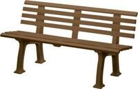 Gartenbank, 3-Sitzer, L 1500 mm, braun
