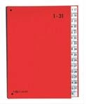 PAGNA Pultordner Color 1 - 31, auch f&uuml;r &Uuml;berformate, numerisch, Polypropylen, rot
