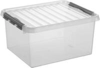 Aufbewahrungsbox Sunware Q-LINE, Verschlussclips, transparent, stapelbar, 36L, L 500