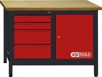 Werkbank mit 4 Schubladen und 1 T&uuml;r, H840xB1200xT600mm