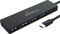 MediaRange USB Typ-C Verteiler, 4 Ports, f&uuml;r USB 3.0 und 2.0, Plug-and-Play, schwarz
