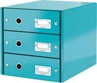 LEITZ&reg; 3 Schubladen Click + Store, hoch, eisblau