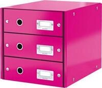 LEITZ&reg; 3 Schubladen Click + Store, hoch, pink